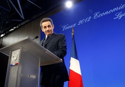 El presidente francés Nicolas Sarkozy en Lyon.