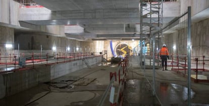 Obras en la línea 15 del metro de París.