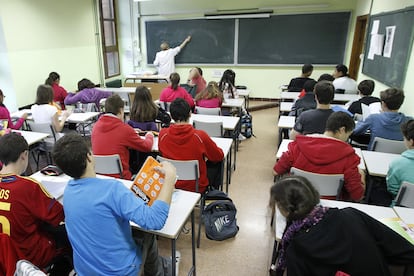 Aula de un instituto en la Comunidad de Madrid.