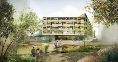 Imagen virtual del proyecto de barrio con 500 pisos públicos en la cárcel de la Trinitat.