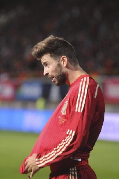 Piqué, durante el partido ante Costa Rica