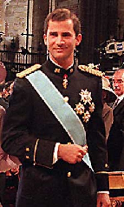 Don Felipe, en la boda de su hermana Cristina, en 1997.