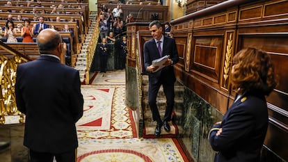 Sánchez, tras su intervención en el pleno.