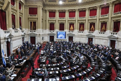 Sesión en la Cámara de Diputados, en Buenos Aires, el 20 de agosto 2025.