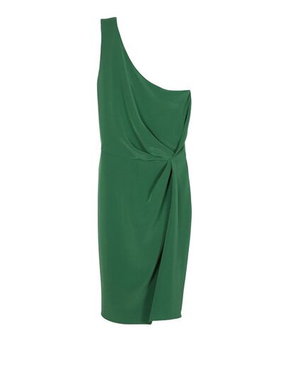 Vestido asimétrico en verde de Dolores Promesas. (c.p.v.)