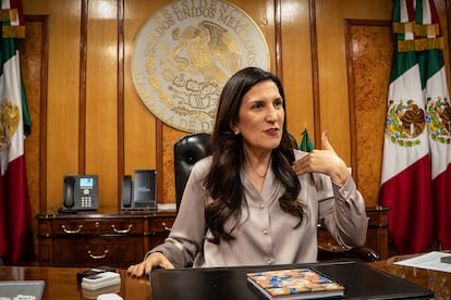 Kenya López durante entrevista en Ciudad de México.