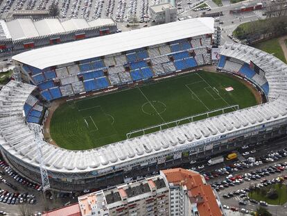 Vista aérea del estadio de Balaídos, de Vigo.