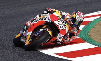 Pedrosa, durante la calificación en Montmeló.