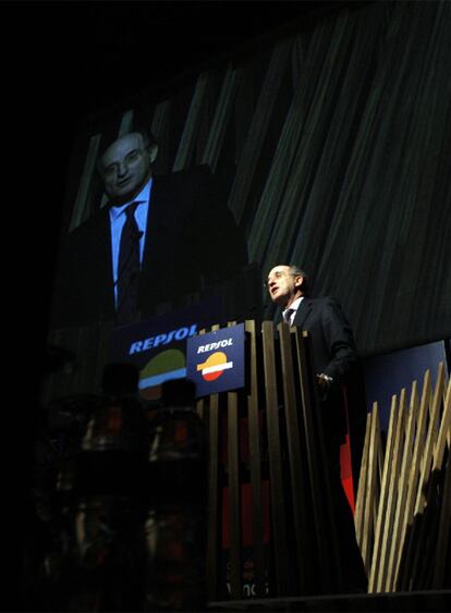 Antonio Brufau, durante la presentación de la <i>Guía Repsol.</i>