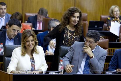 Susana D&iacute;az y Diego Valderas, en el Parlamento de Andaluc&iacute;a.