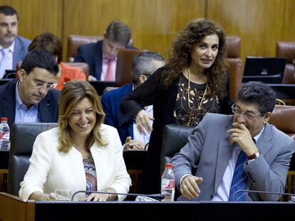 Susana D&iacute;az y Diego Valderas, en el Parlamento de Andaluc&iacute;a.