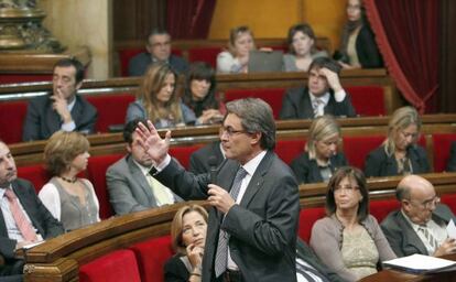 Artur Mas, presidente de la Generalitat, en un momento de la sesión de control.