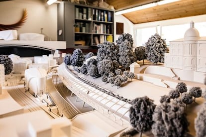 A model of the Stadelhofen station in Zurich, one of Calatrava’s projects.