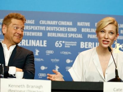 Kenneth Branagh y Cate Blanchett, en la presentaci&oacute;n de &#039;Cenicienta&#039;. 