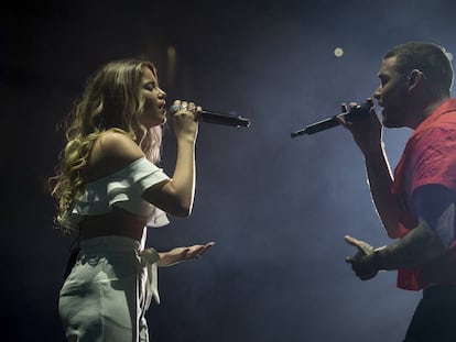 Sofia Rey y Liam Payne, durante el concierto Los 40 Primavera Pop en Madrid.