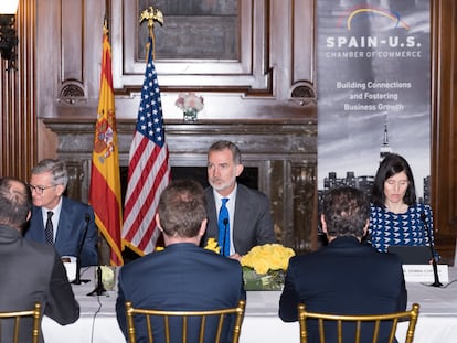El Rey, reunido este jueves en Nueva York con miembros de la Cámara de Comercio España- EE UU.