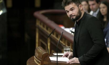 El portavoz de ERC en el Congreso, Gabriel Rufián.