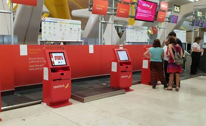 Mostradores de Iberia en el aeropuerto de Madrid-Barajas.