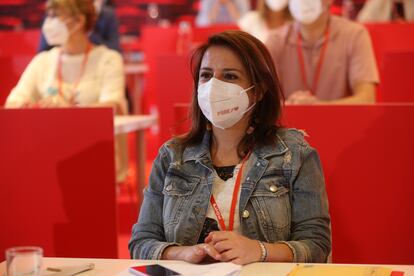 La vicesecretaria general del PSOE y portavoz del Grupo Parlamentario Socialista en el Congreso, Adriana Lastra, durante una reunión del comité federal del PSOE, el pasado 3 de julio.