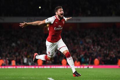 Olivier Giroud celebra el gol del triunfo del Arsenal.