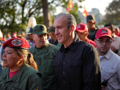 Tareck El Aissami, durante las actividades del décimo aniversario de la muerte del expresidente Hugo Chávez, en Caracas (Venezuela), en marzo de 2023.