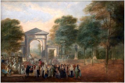 El Jardín Botánico desde el Paseo del Prado, 1790, pintura de Luis Paret y Alcázar.