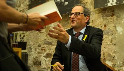 Quim Torra, durant la presentació d''El quadern suís'.