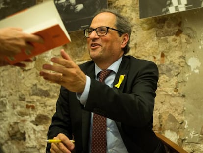 Quim Torra, durant la presentació d''El quadern suís'.