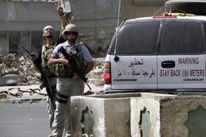 Guardas de seguridad privados, en Bagdad, en 2005.
