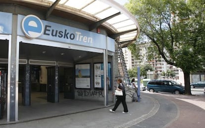 Estación de Euskotren en Anoeta donde tendría que enlazar el Metro de San Sebastián.