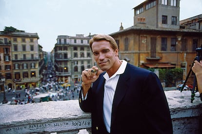 Arnold Schwarzenegger en Roma en 1988.