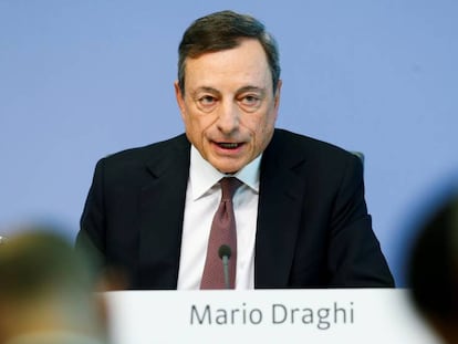 Mario Draghi, presidente del BCE, este jueves en Fr&aacute;ncfort.