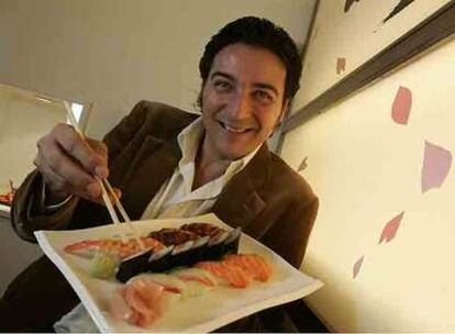 Antonio el Pipa, el pasado miércoles en Madrid, en el restaurante <i>Samurai,</i> su japonés favorito.