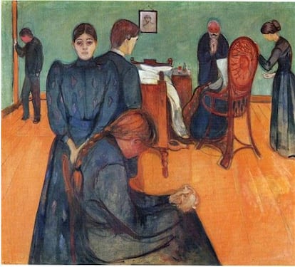 'Muerte en la habitación de la enferma' (1895), pintura en la que Edvard Munch representó el fallecimiento de su hermana.