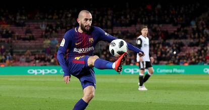 Vidal, durante el partido ante el Valencia.