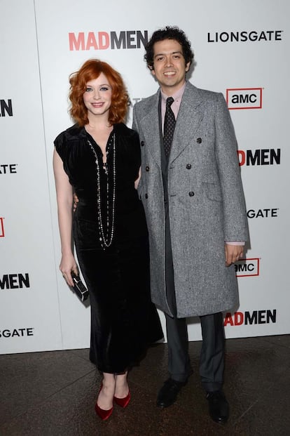 Christina Hendricks junto a su marido Geoffrey Arend.