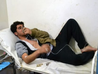 Un afectado por el ataque de gas mostaza el 17 de marzo.