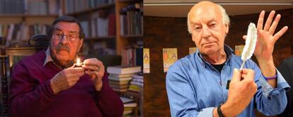 Günter Grass, en su casa de Lübeck, en marzo de 2015, y Eduardo Galeano, en mayo del 2012 en Bilbao.
