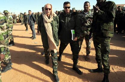 Brahim Gali, a su llegada al congreso del Frente Polisario en el campamento de Dajla, el 13 de enero.