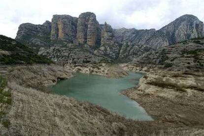 El pantano de Vadiello, que abastece a Huesca, se encuentra al 15% de su capacidad.