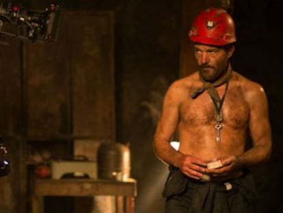 Antonio Banderas na filmagem de 'Los 33'.