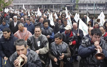 Imagen de las protestas de los ganaderos