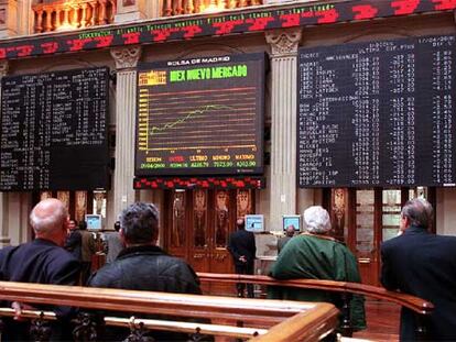 Sala de contratación de la Bolsa de Madrid.