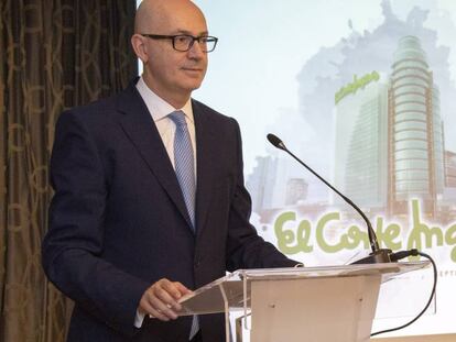 El presidente de El Corte Inglés, Jesús Nuño de la Rosa, durante una presentación de la emisión en Madrid.