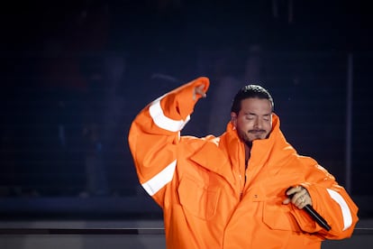 J Balvin during a concert in Las Vegas