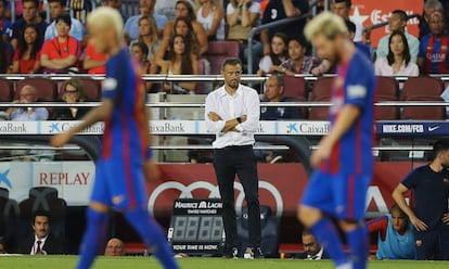 Neymar, Luis Enrique y Messi.