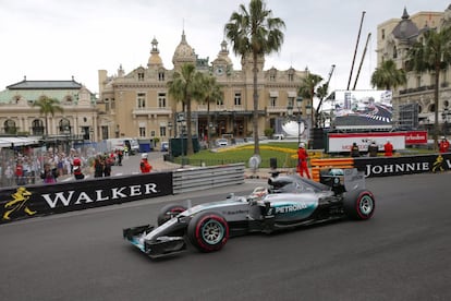 Hamilton durante los entrenamientos