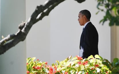 El presidente Obama, en los jardines de la Casa Blanca este mi&eacute;rcoles.