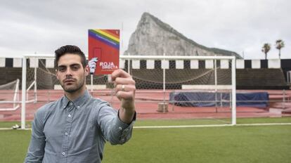 Jesús Tomillero at the Real Balompédica Linense stadium in La Línea (Cádiz).