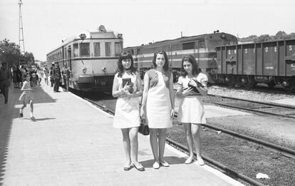 Estación de Monfragüe, entonces llamada Palazuelo-Empalme, en los años sesenta.